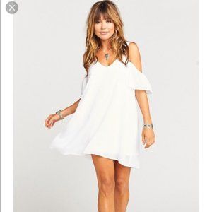 Show Me Your Mumu Birdie Ruffle Dress - White
